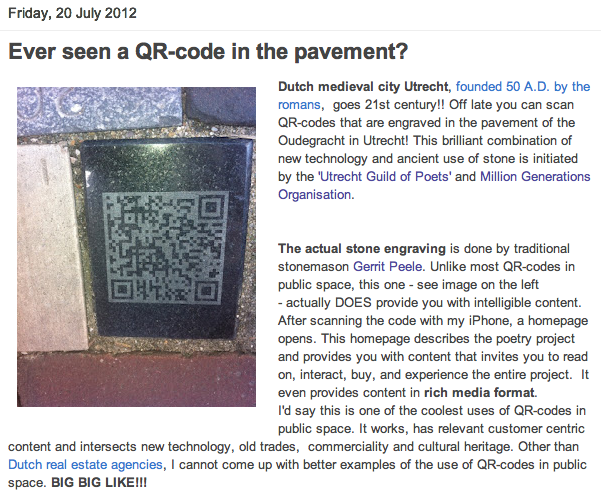 Robert Koch: Ever seen a working QR code in the pavement? 